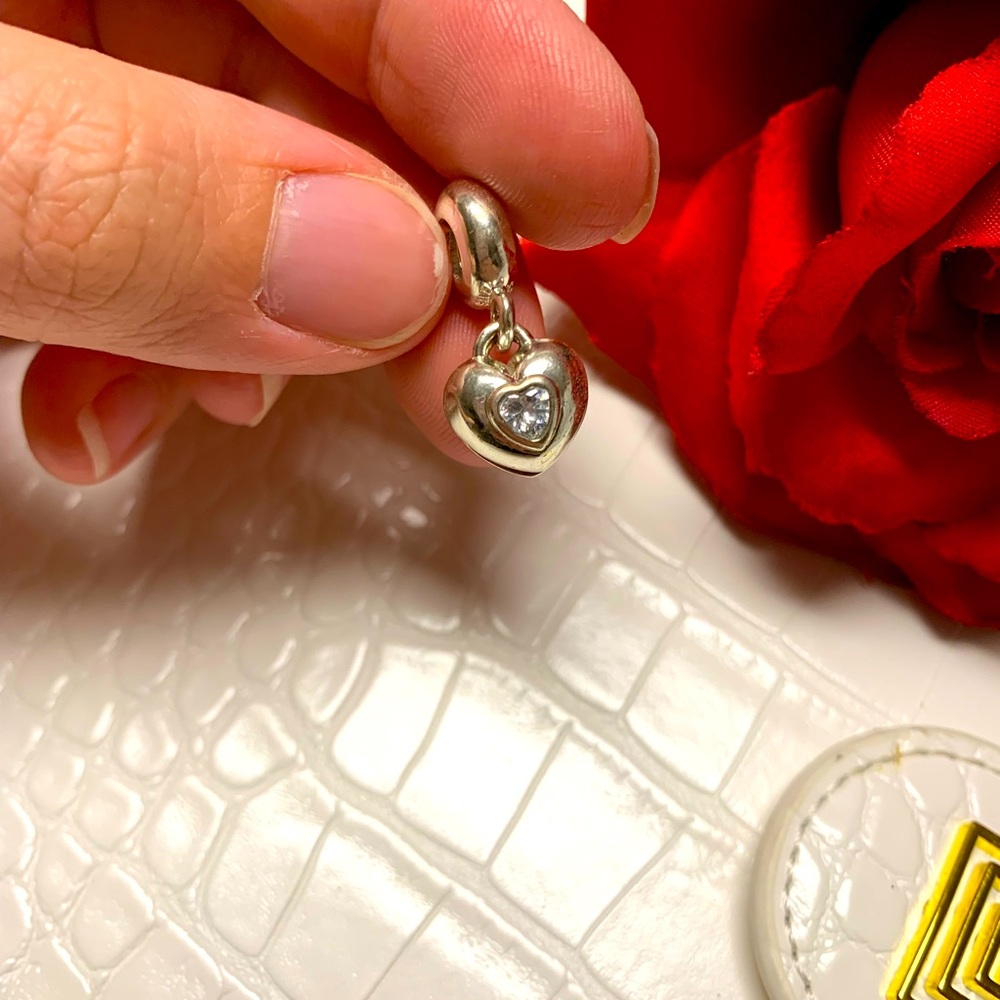 (RETIRED) Pandora Jewel Heart Dangle You/Me Charm 💗